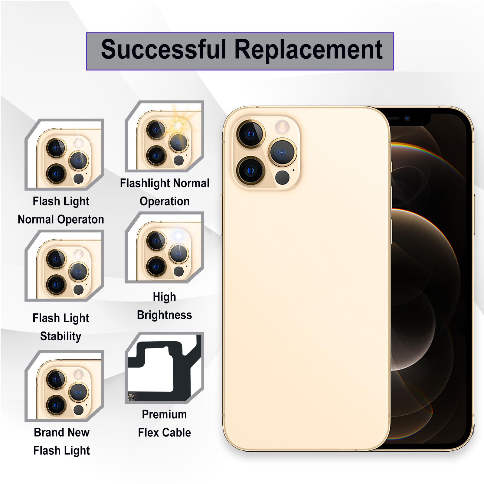 DGSCSMY for iPhone 12 Pro Max Flash Light Replacement Connector